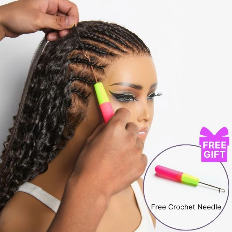 Pre-Separated Feather Human Crochet Hair Deep Wave