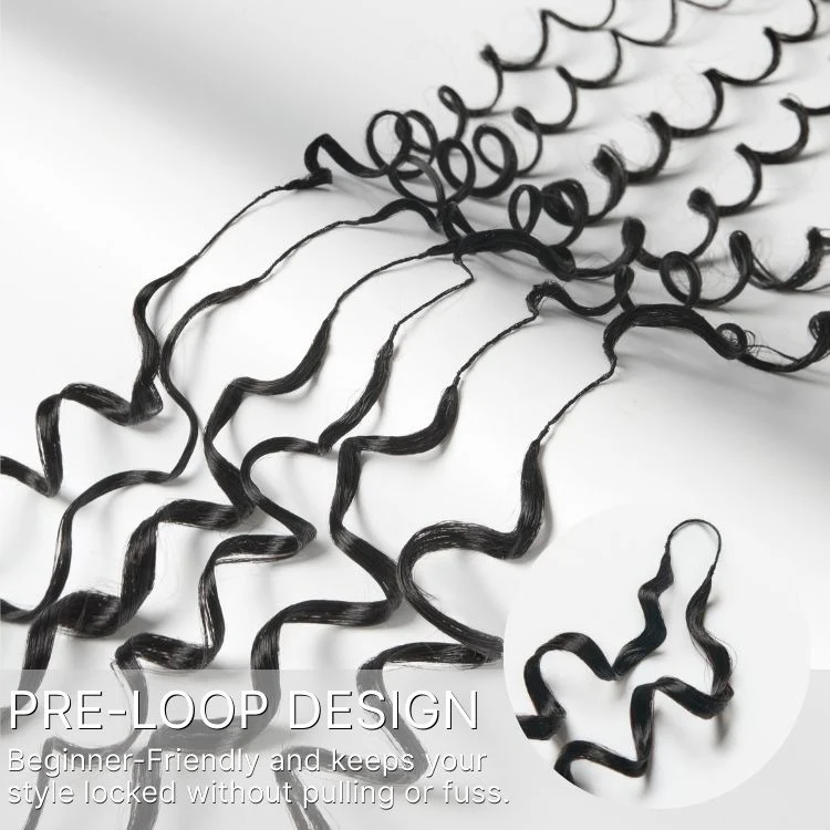 Pre-Separated Feather Human Crochet Hair Deep Wave